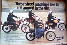Publicité imprimée 2 pages moto Suzuki DS80 DS100 DS185 1978