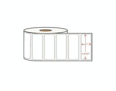 PREMIUM LABEL SUPPLY 4 Rolls 2.625 x 1 Direct Thermal FBA Shipping Labels - 2000/roll - 8000 labels