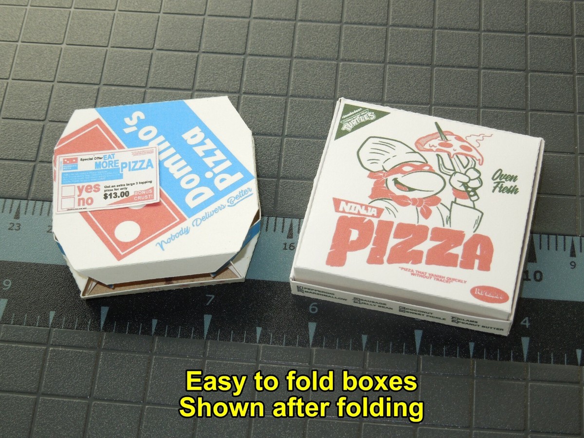 2 Pizza Boxes Neca 7 inch Teenage Mutant Ninja Turtles TMNT 1