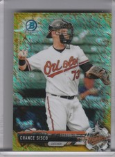 2017 BOWMAN CHROME #BCP42 CHANCE SISCO ROOKIE GOLD REFRACTOR ORIOLES 43/50 A017