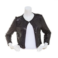 RandM Richards 3/4 Sleeve Sequin Embellished Bolero,Size Small