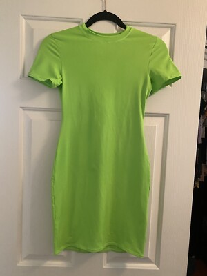skims neon green dress SKIMS Cotton Rib Tank Dress in Neon Green