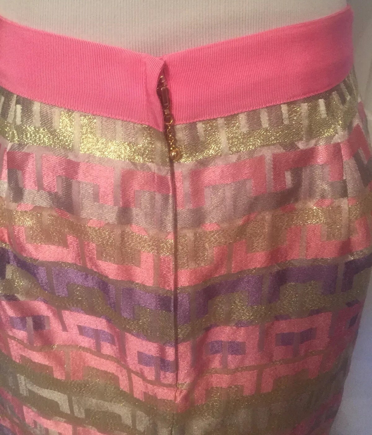 KATE SPADE BARBIECORE Skirt PENCIL Pink KAYLA SPARKLE Metallic JACQUARD size 4 thumbnail 7
