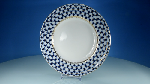Lomonosov "Kobaltnetz" Kuchenteller 18 cm. 1.Wahl - Video 1 von 1