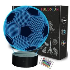 Kids Night Light Soccer 3D Optical Illusion Lamp with Remote Control 16