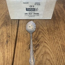 J&H Internat. Carlyle Stainless Steel Jelly Spoon New Old Stock Scalloped Edge