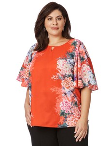 bright orange plus size tops