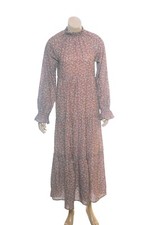 Doen Floral Dress S 4 Women Casual Printed Tiered Long Sleeve Maxi NEW 34583