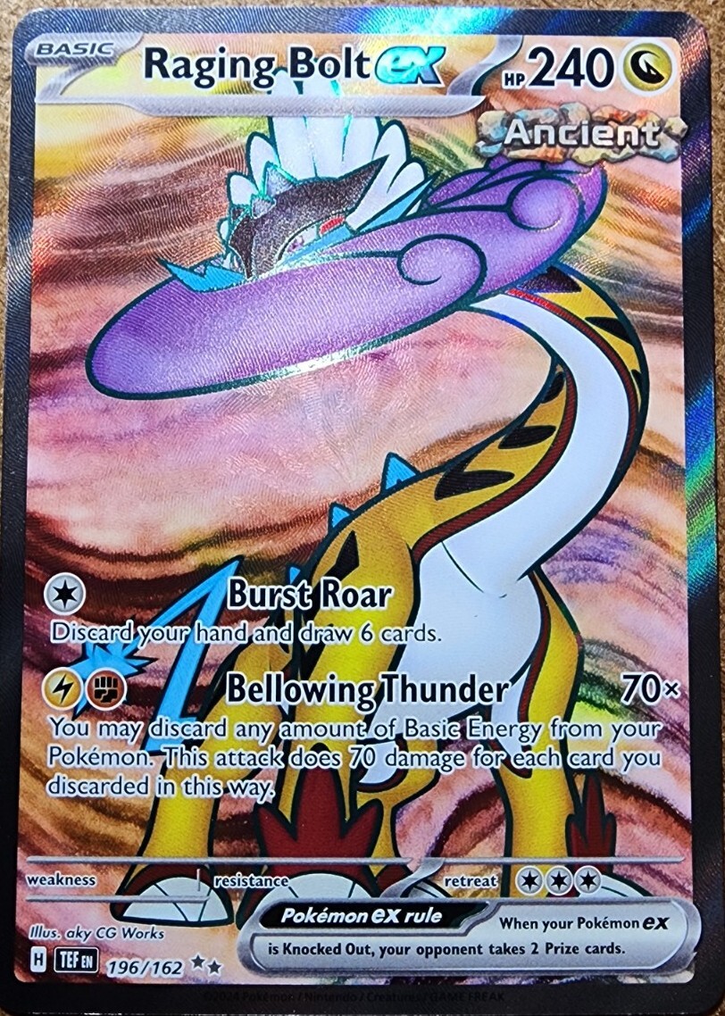 Raging Bolt EX 196/162 Full Art Pokemon Card - Temporal Forces
