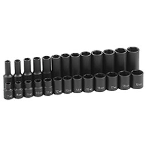 26 Pc. 3/8" Drive Standard and Deep Metric Master Socket Set GRY-1226M New! - 第 1/2 張圖片