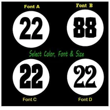 Vintage Look Meatball Race Car Numbers Vinyl Decals 2ea -  Select Size & Color