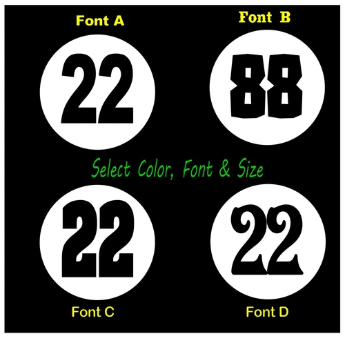 Meatball Race Car Numbers Vinyl Decals (2x) Vintage Look -  Select Size & Color