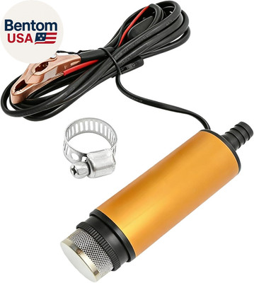 12V Gold Submersible Water Pump, Stainless Steel Submersible Mini Electric Oil E