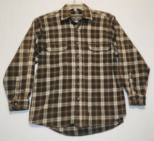Field Stream Green Flannel Plaid Long Sleeve Shirt Size M Lumberjack