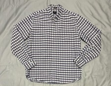 J.Crew Oxford Shirt Mens Large Purple Blue Plaid Slim Button Down Long Sleeve
