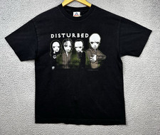 Vtg Disturbed 2001 Concert Hard Rock Heavy Metal T Shirt Adult Large Black