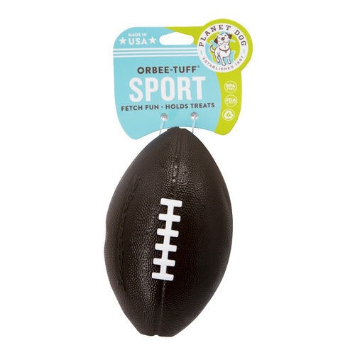 Planet Dog Orbee-Tuff Football Treat Dispenser Interactive Dog Toy Brown - Picture 2 of 6