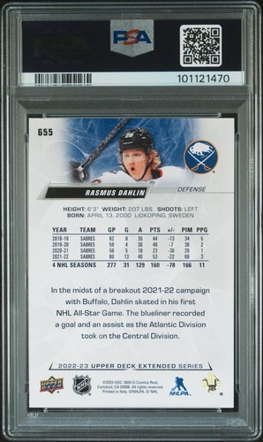Rasmus Dahlin Signed 22-23 All Star UD Exclusives /100 PSA/DNA GEM 10 AUTO - Bild 2 von 2