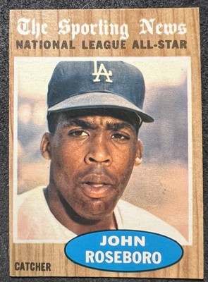 1962 TOPPS SPORTING NEWS NL ALL-STAR JOHN ROSEBORO (LA DODGERS) #397 EX/NM OC