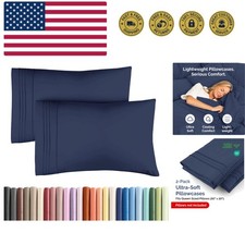 Queen Pillow Cases Set of 2 - Ultra Soft Hotel Quality Pillowcase Covers - Co...