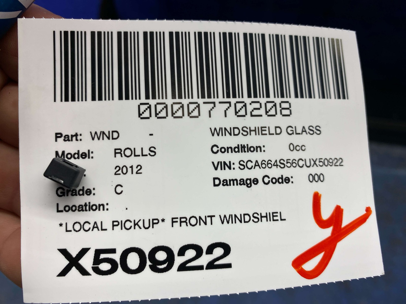 Rolls-Royce Ghost 2009-2014 Front Door glass