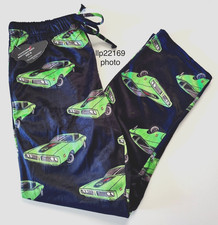 DODGE CHARGER Green on Black Fleece LOUNGE SLEEP PAJAMA PANTS Men  s M XL New