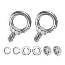 2-Sets Stainless Eyebolt M10x16mm, Shoulder Lifting Eye Bolt with Nuts Washers
