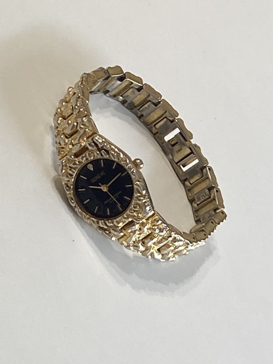 Vintage Womens Geneve Gold Nugget Style Quartz Watch, New  display picture 1