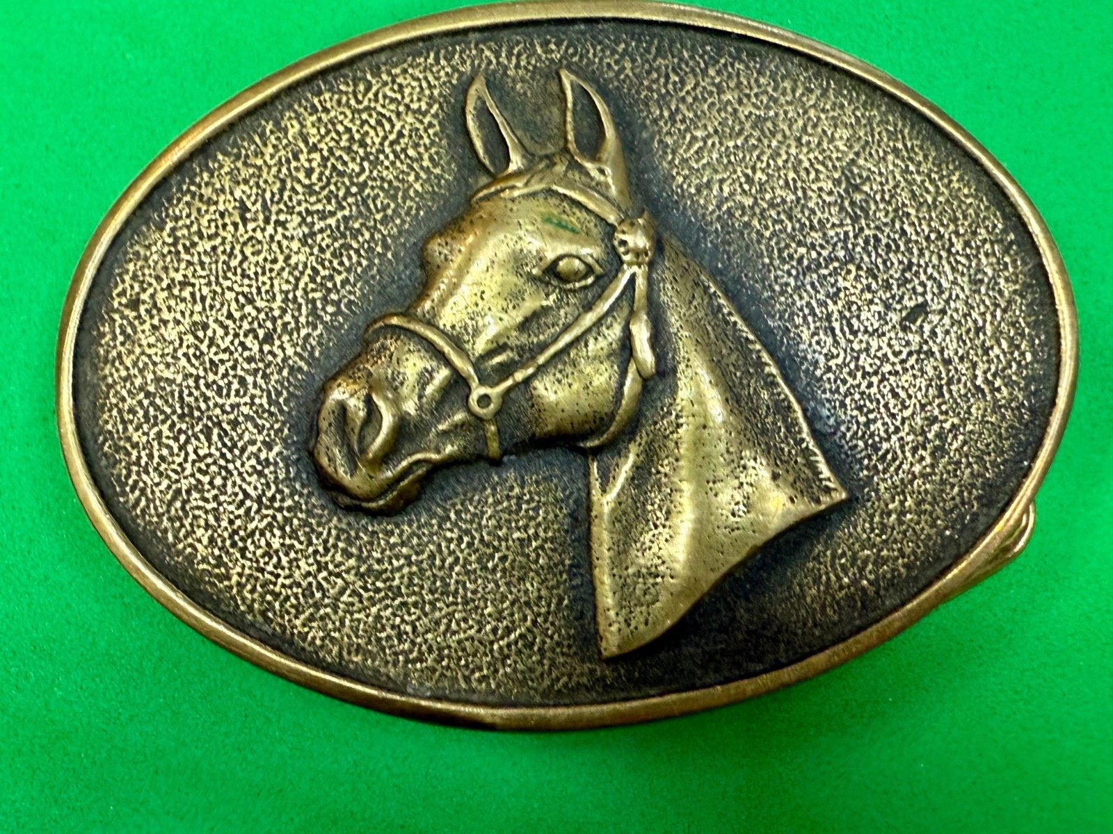 Centered Horse Head Solid Brass Western Vintage 1… - image 17