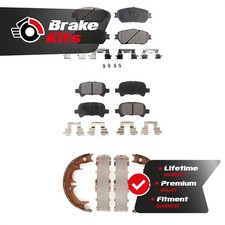 Front Rear Semi-Metallic Brake Pads Parking Shoes Kit For 2005-2006 Toyota Camry