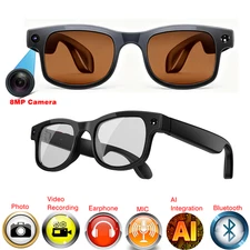 4K AI Smart Glasses with Multifunction Camera Bluetooth Call Voice Assis