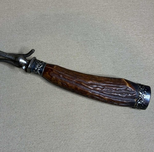 Antique High Quality Meat Fork Horn Or Bone Handle Late 19th Century ENGLAND - Picture 1 of 8