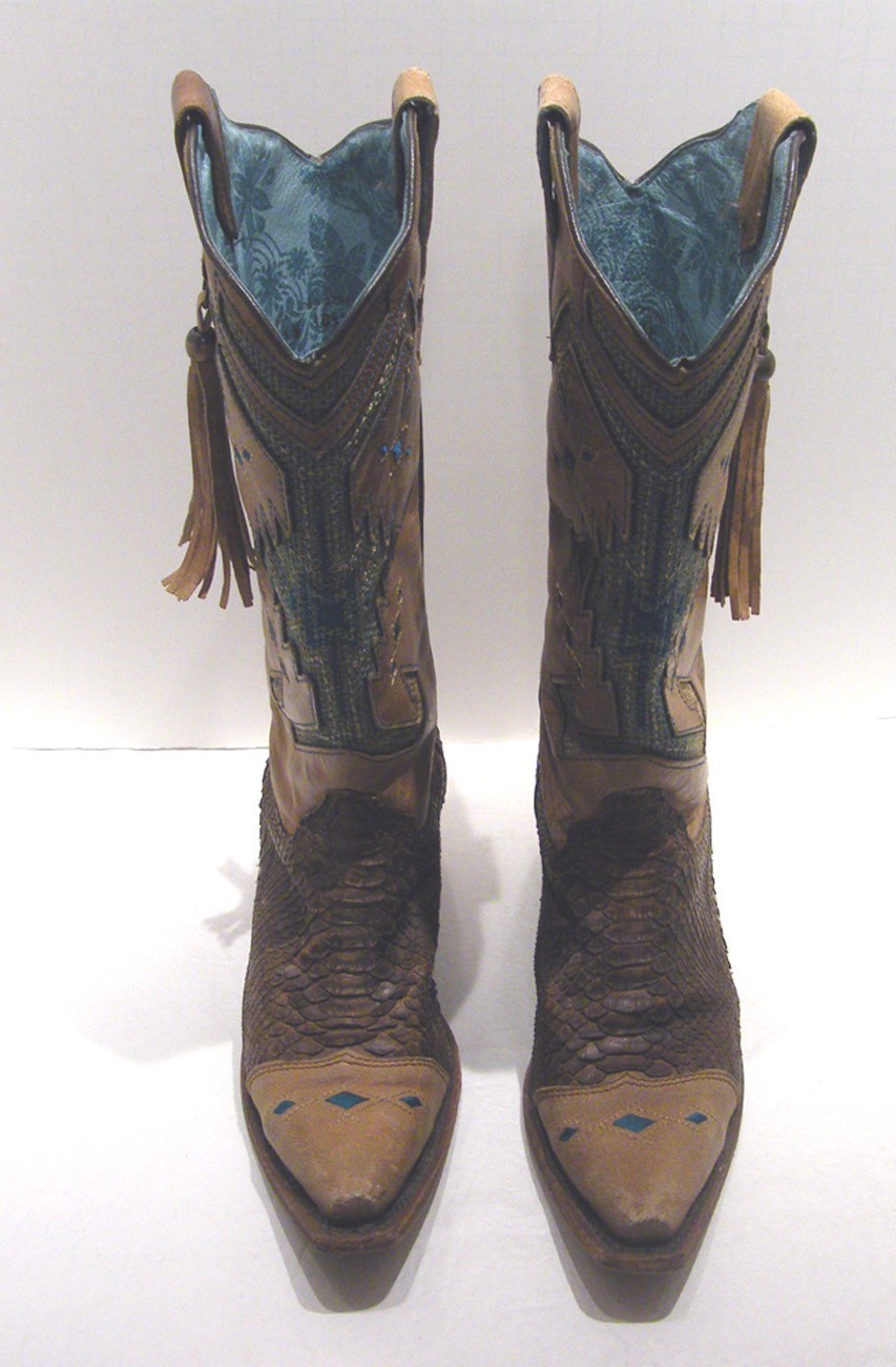 Corral Vintage C2693 Python Aztec Indian Teal/Bro… - image 3