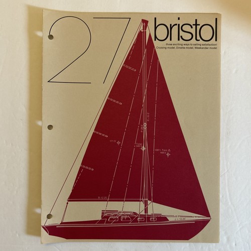 Bristol 27 Sailboat Vintage Dealer Sales Brochure Catalog Pamphlet