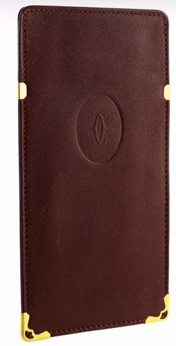 New Authentic Vintage CARTIER Burgundy Red Leather Eyeglasses Sunglasses Case
