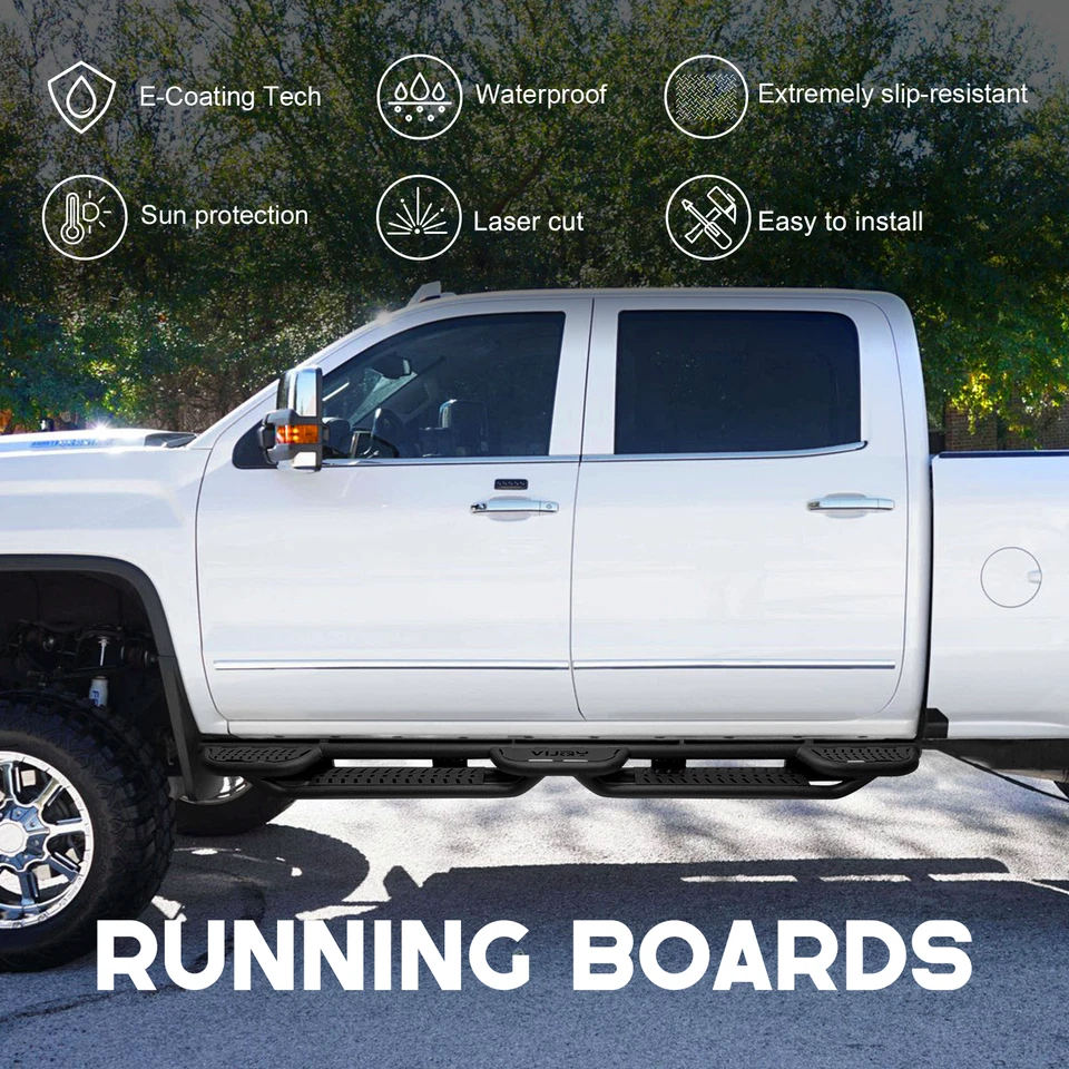 Vijay Running Boards For 07-19 Chevy Silverado/GMC Sierra 2500HD/3500HD Crew Cab Foto 2 de 4