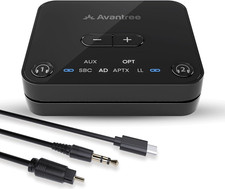 Avantree Audikast 3   Bluetooth 5.3 Transmitter for TV Audio via Optical  AUX O