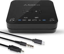 Avantree Audikast 3 – Bluetooth 5.3 Transmitter for TV Audio via Optical & AUX O