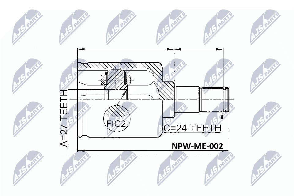 NPW-ME-002 NTY Joint Kit, drive shaft for MERCEDES-BENZ - Image 3