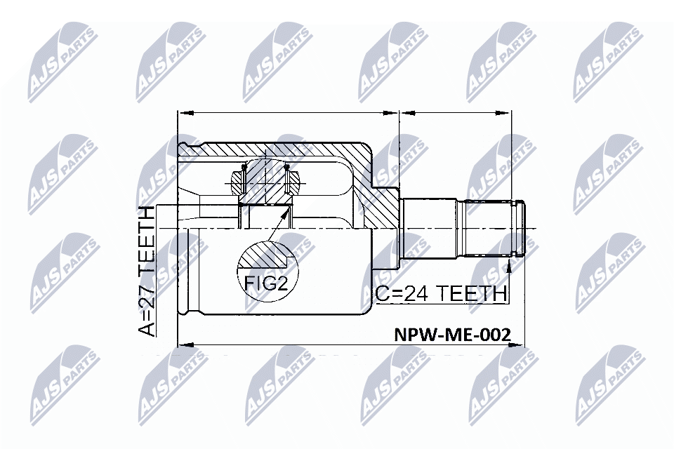 NPW-ME-002 NTY Joint Kit, drive shaft for MERCEDES-BENZ - Image 3