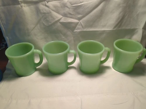 Lot Of 4 Fire King Jadeite D Handle Mugs