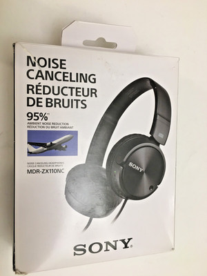 SONY MDR-ZX110NC NOISE-CANCELLING STEREO HEADPHONES - USED,  ORIGINAL PACKAGING