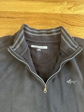 Greg Norman Golf Pullover  Black 1/4 Zip Performance LS Pullover Shark Logo XL