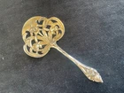 Antique Sterling Silver Nut Spoon Gold Washed 4 3/8" Floral daffodils H44