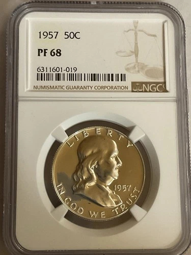 1957 Franklin Silver Half Dollar  PF68 NGC