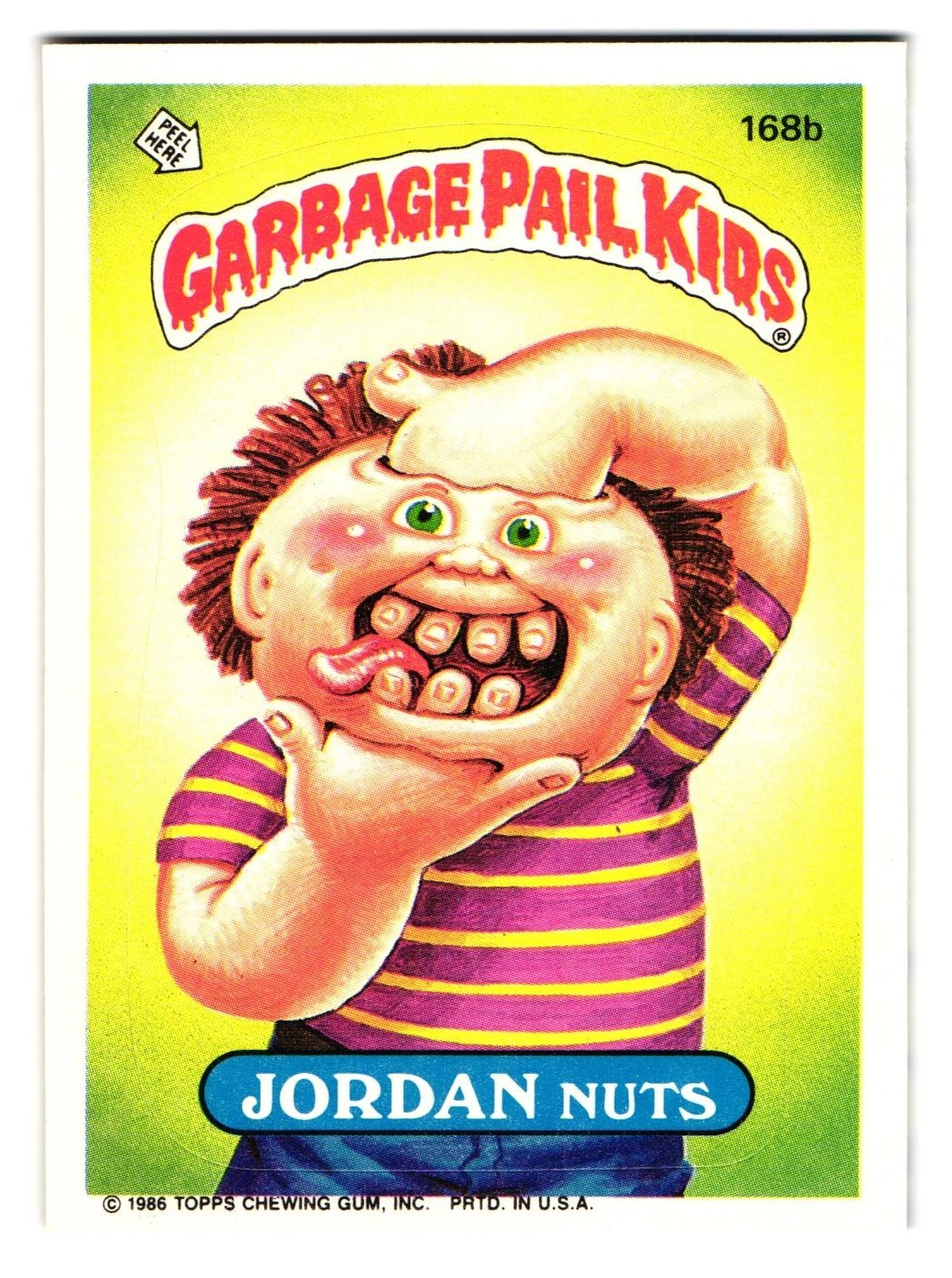 Jordan Nuts Garbage Pail Kids Original Series 5 1986