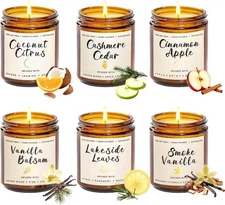 Holiday Candle Gift Set for Women – 6 Pack 7oz Winter 6 Candles 