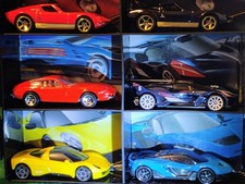 Hot Wheels Diecast 1:64 Exotic Car Lot Of 6 With Case -Ferrari - Lambo - Bugatti