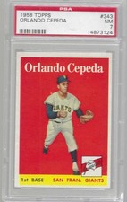 ORLANDO CEPEDA 1958 TOPPS #343 PSA 7 NEAR MINT