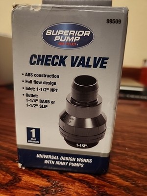 SUPERIOR PUMP  Check Valve 1-1/2'' Black